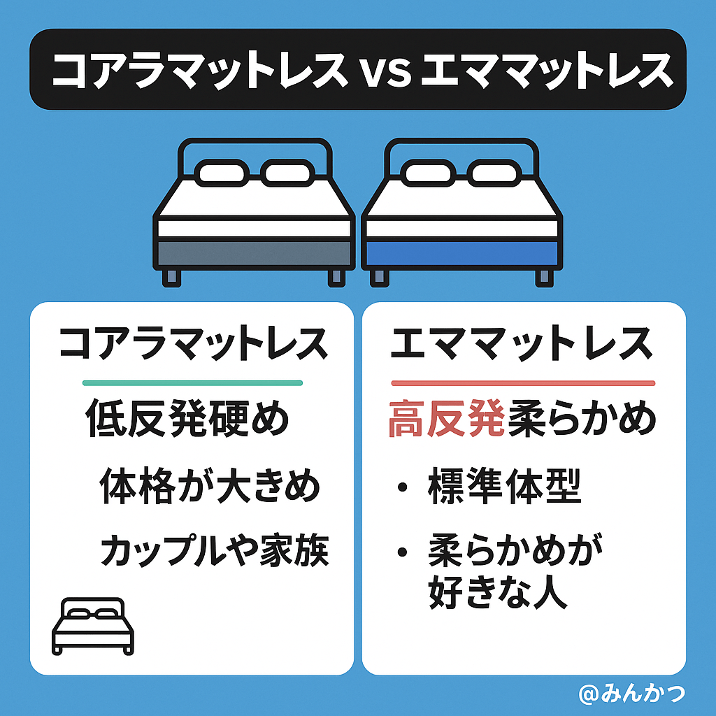 コアラマットレスとエマスリープ比較【おすすめはどっち】 – くじら コアラマットレスとエマスリープ比較【おすすめはどっち】 – くじら