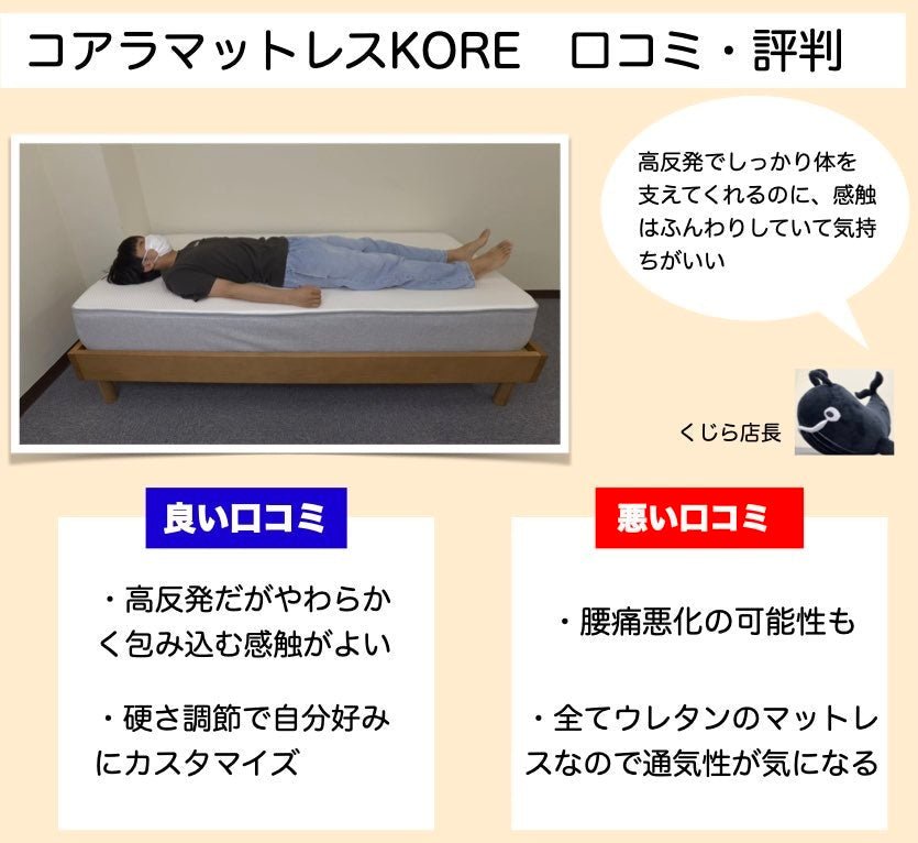 コアラマットレスKOREの良い口コミvs悪い評判を体験して検証 - くじらマットレス